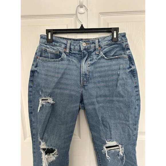 Old Navy Womens High Rise Curvy O.G. Straight Denim Cotton Blend Blue Jeans 10 - Picture 2 of 10